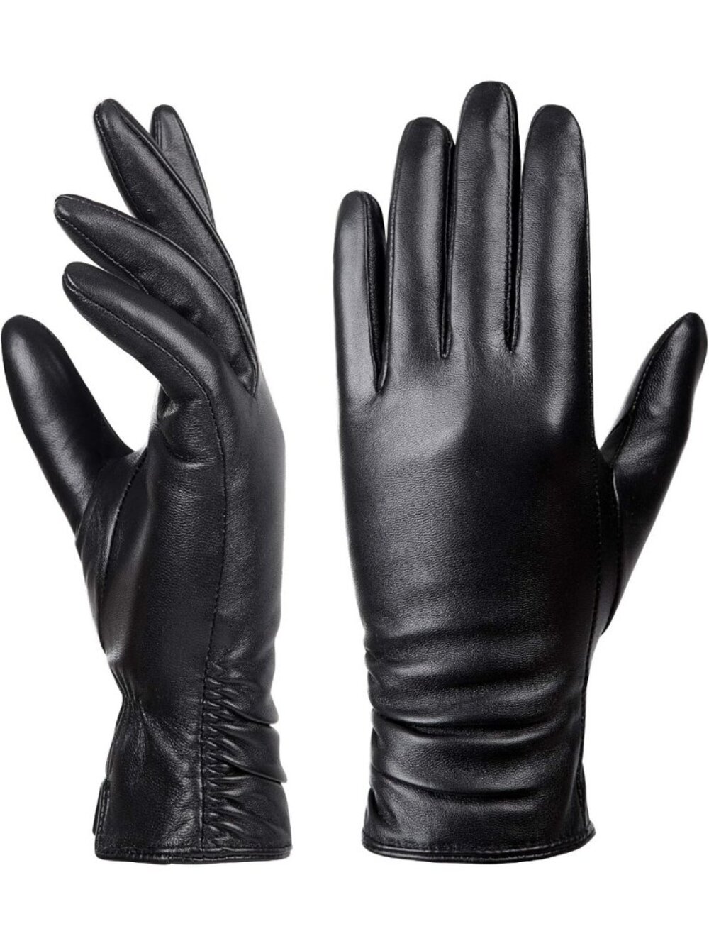 Cozy Genuine Sheepskin Leather Winter Gloves for Women - Warm Cold Weather
